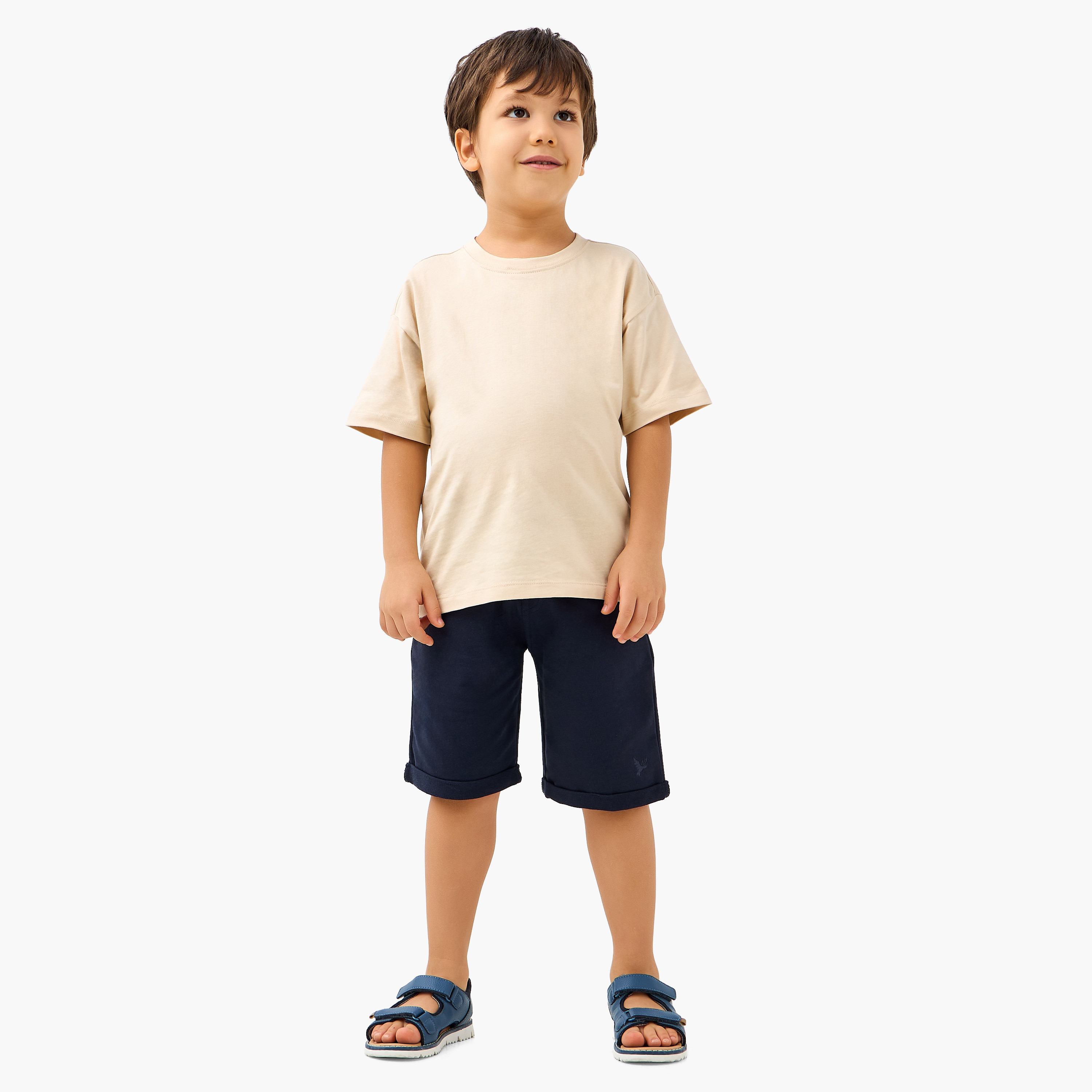 Juniors Solid Shorts with Pocket Detail and Elasticised Waistband-boys-clothing-bottoms-shorts-image-2