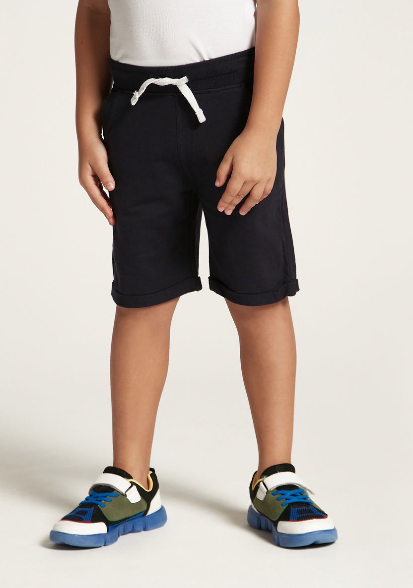 Juniors Solid Shorts with Pocket Detail and Elasticised Waistband-Shorts-image-1