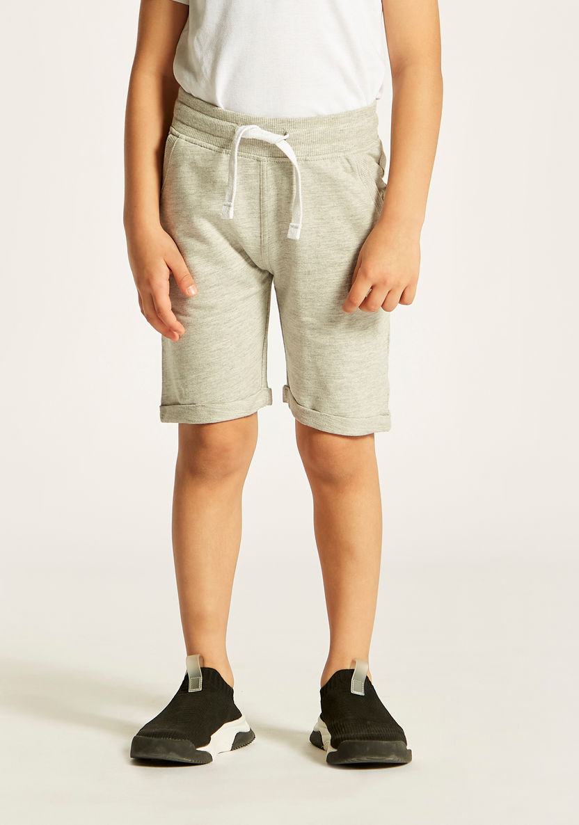 Juniors Solid Shorts with Pocket Detail and Elasticised Waistband-Shorts-image-1