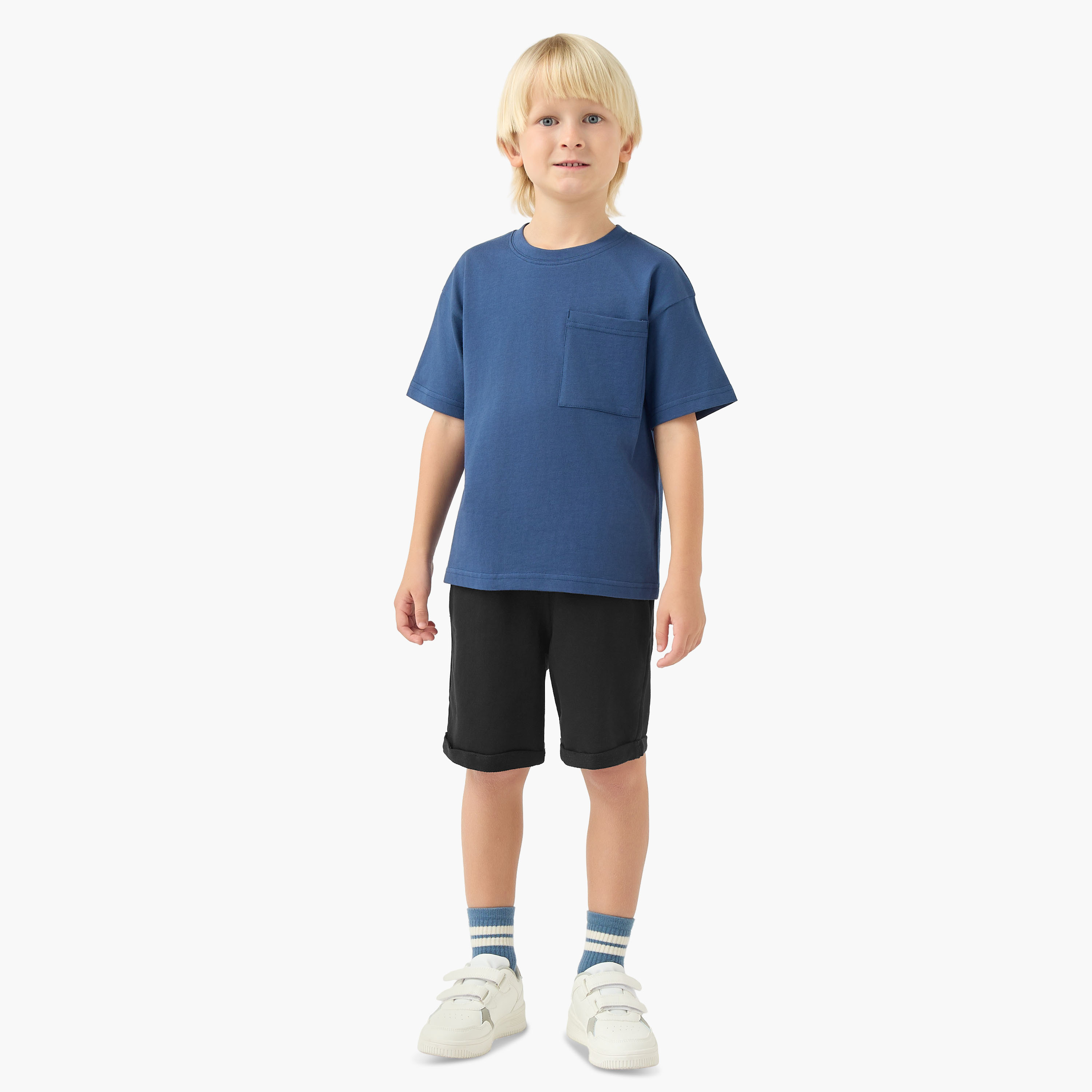 Juniors Bermuda Shorts with Elasticised Waistband -baby-boys-clothing-bottoms-shorts-image-2
