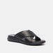 Le Confort Cross Strap Slip-On Sandals with Cutwork Detail-Women%27s Flat Sandals-thumbnail-1