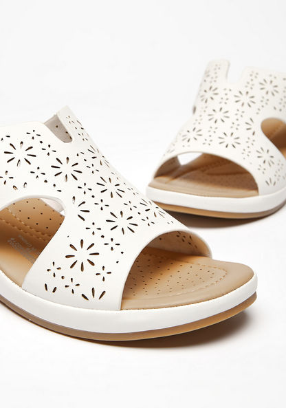 Le Confort Cutwork Slip-On Wedge Heels Sandals-Women%27s Heel Sandals-image-5