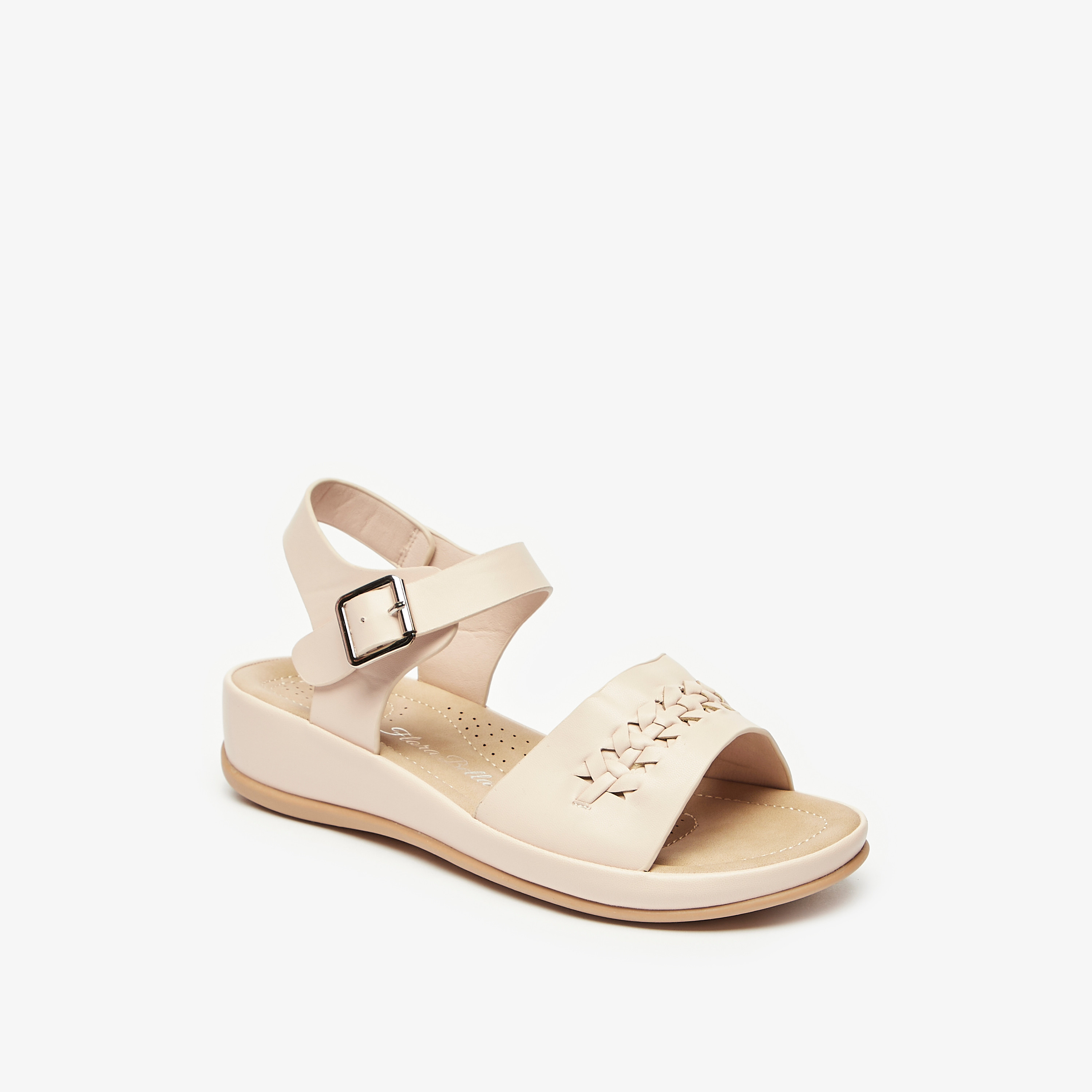 صندل بارز الملمس بإبزيم إغلاق من فلورا بيلا-women-shoes-flats-sandals-image-1