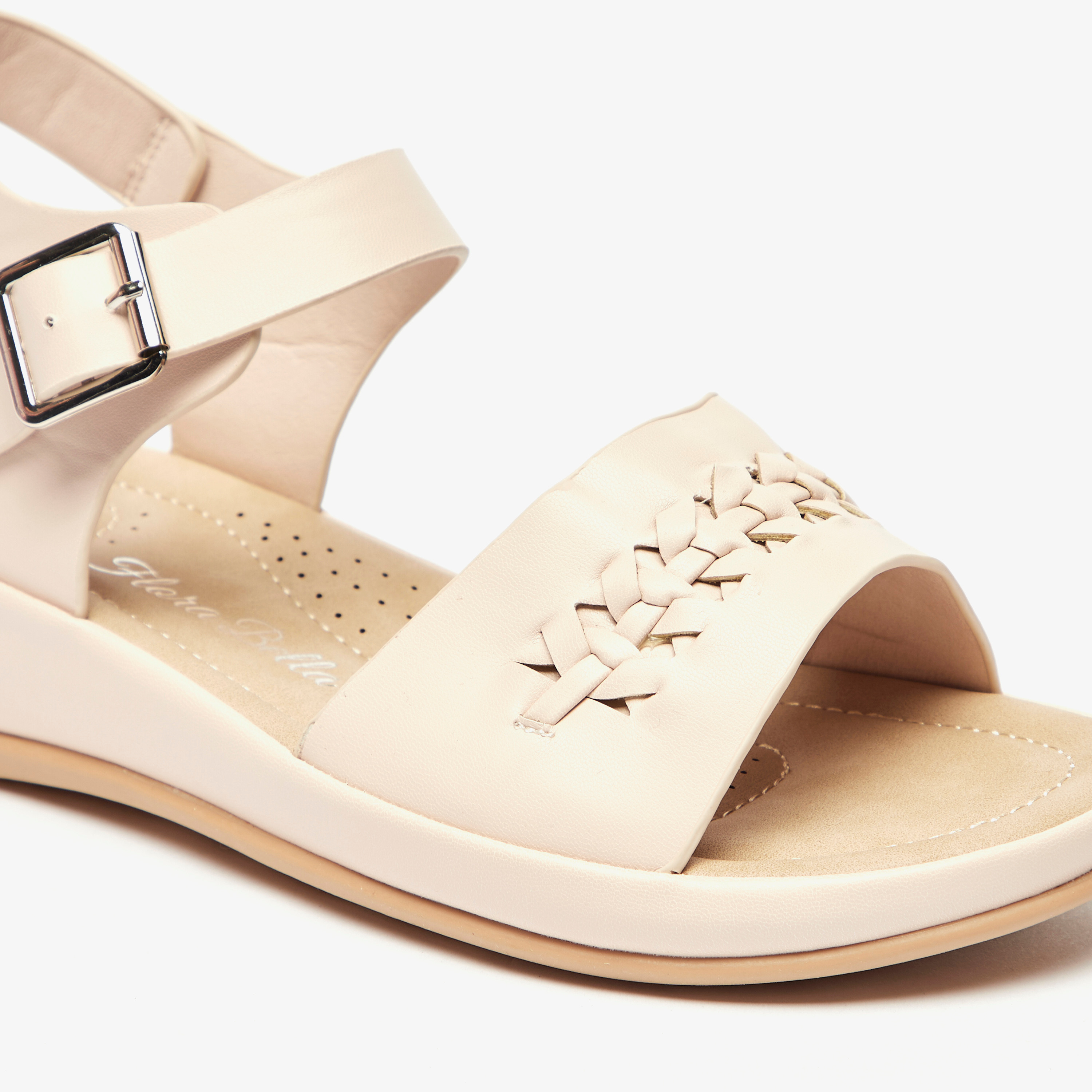 صندل بارز الملمس بإبزيم إغلاق من فلورا بيلا-women-shoes-flats-sandals-image-5