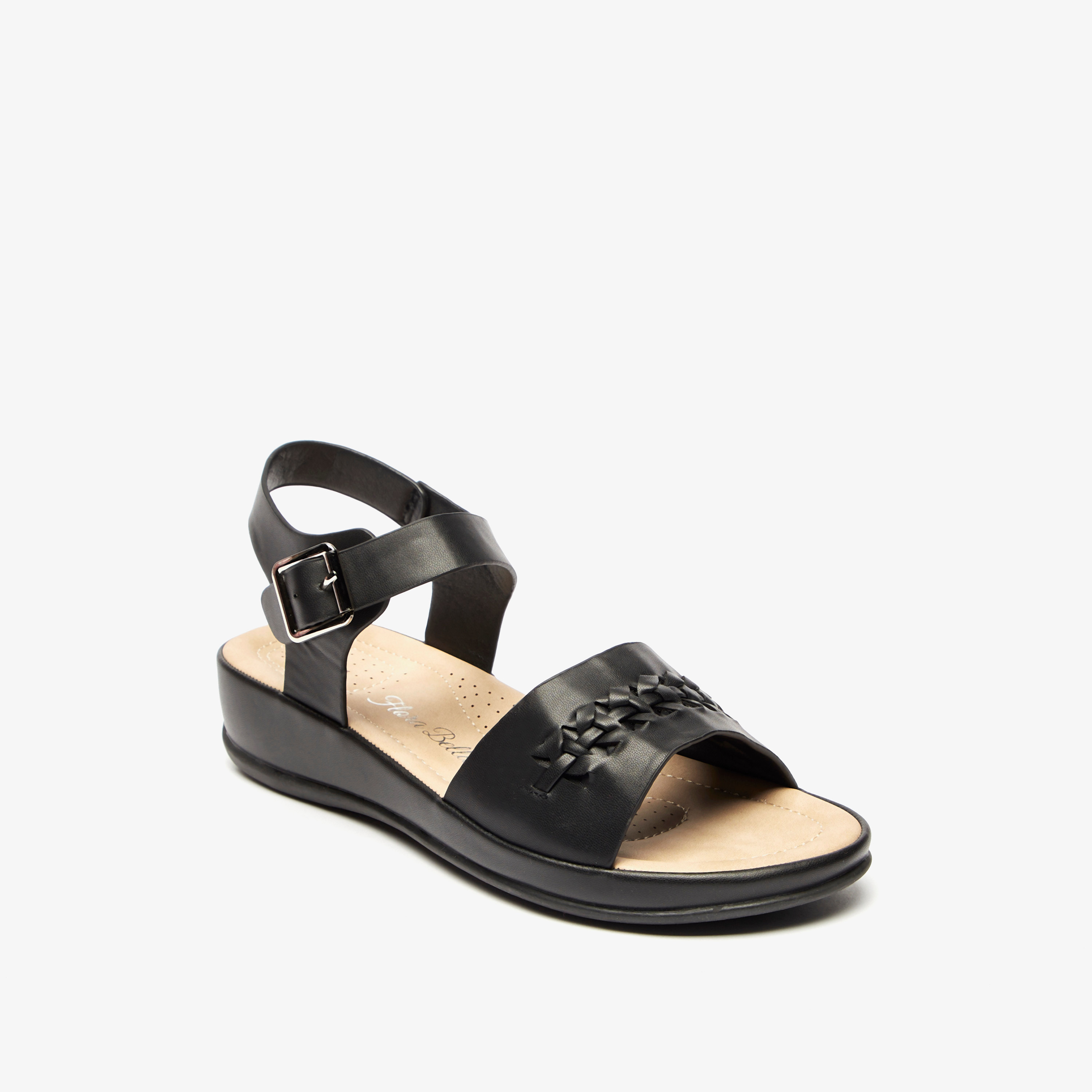 صندل بارز الملمس بإبزيم إغلاق من فلورا بيلا-women-shoes-flats-sandals-image-6
