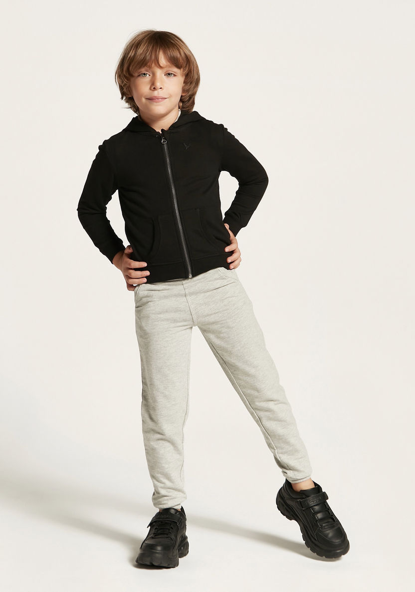 Juniors Solid Jacket with Long Sleeves and Hood-Sweatshirts-image-1