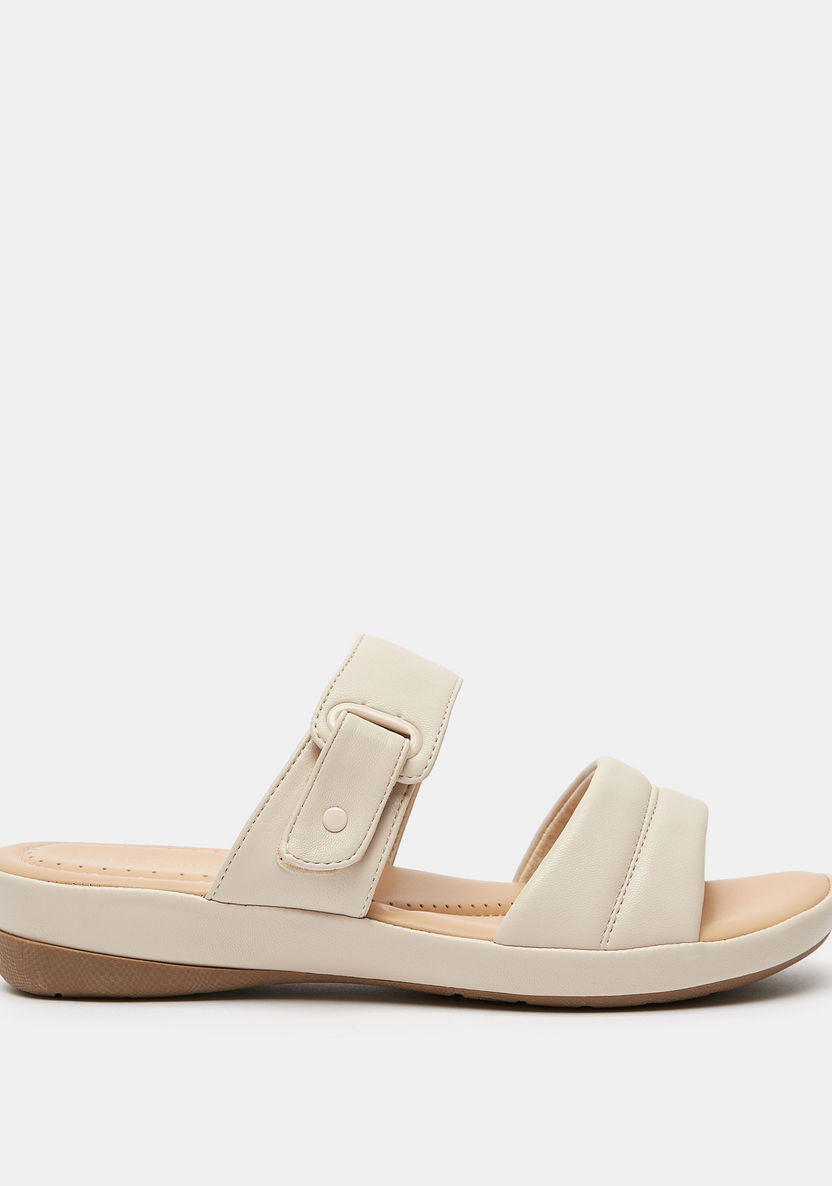Le Confort Slip-On Slide Sandals with Buckle Detail-Women%27s Flat Sandals-image-0