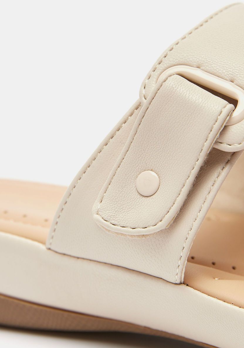 Le Confort Slip-On Slide Sandals with Buckle Detail-Women%27s Flat Sandals-image-2