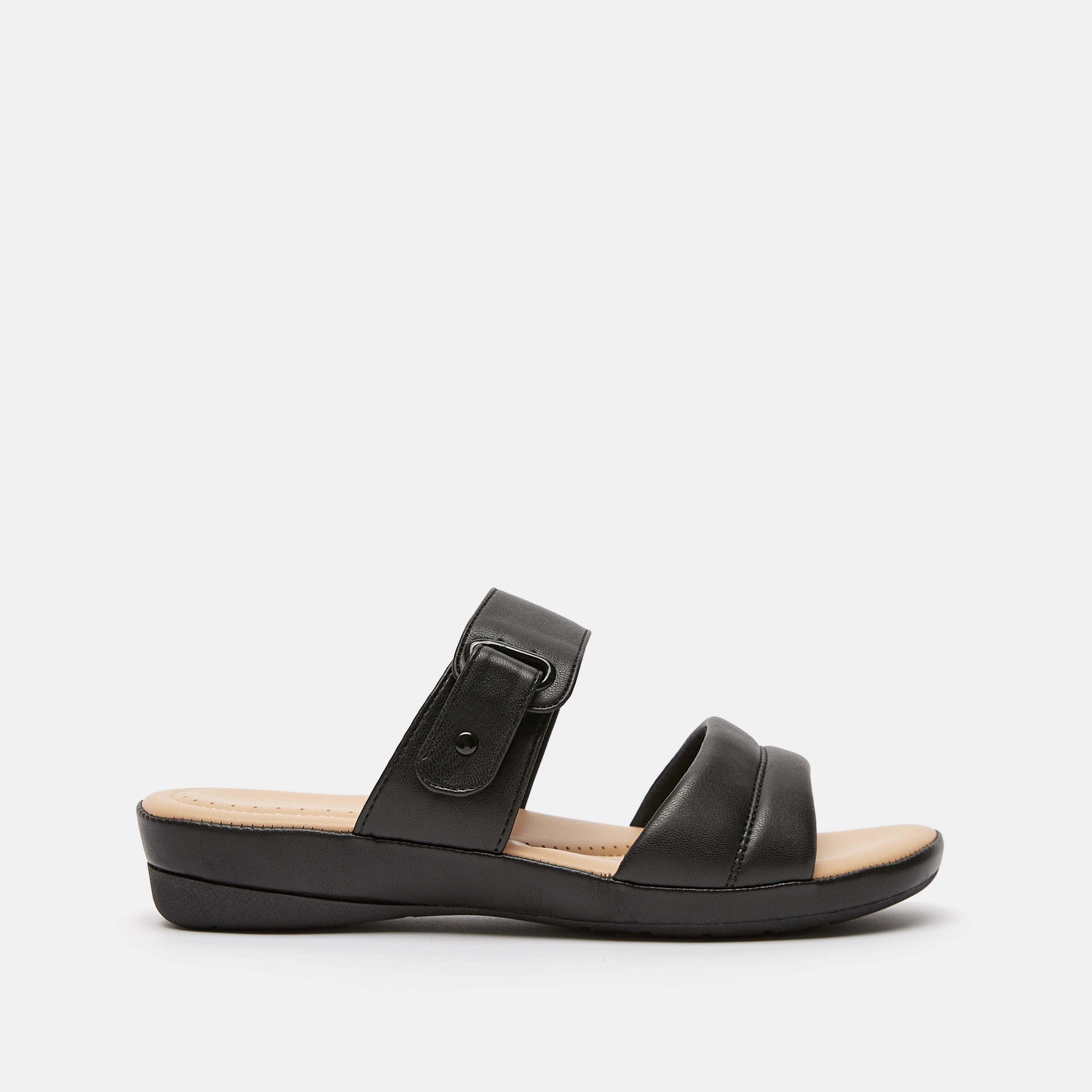 Le Confort Slip-On Slide Sandals with Buckle Detail-women-shoes-flats-sandals-image-1