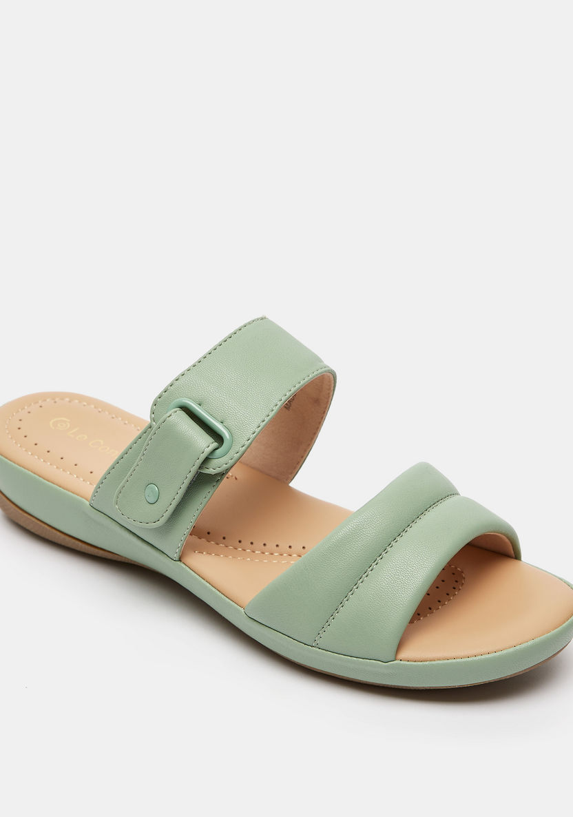 Le Confort Slip-On Slide Sandals with Buckle Detail-Women%27s Flat Sandals-image-1