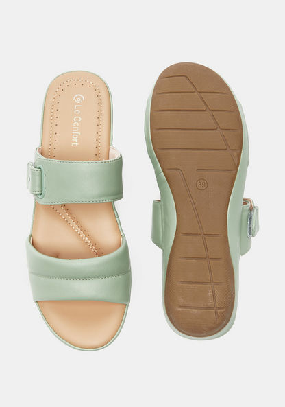 Le Confort Slip-On Slide Sandals with Buckle Detail-Women%27s Flat Sandals-image-4