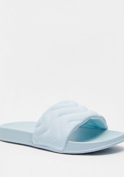 Quilted Open Toe Slide Slippers-Women%27s Flip Flops & Beach Slippers-image-1