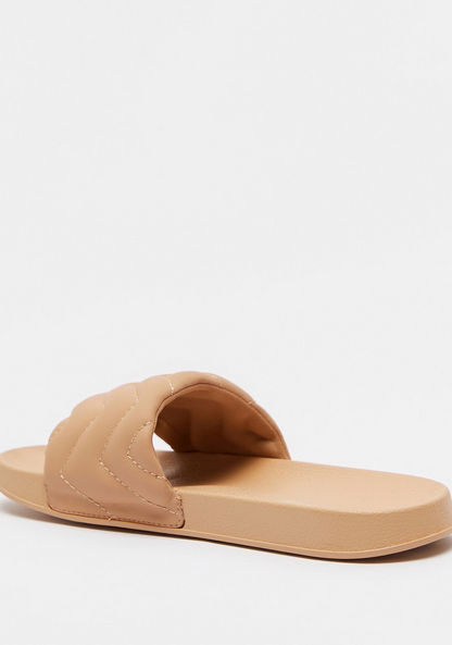 Quilted Open Toe Slide Slippers-Women%27s Flip Flops & Beach Slippers-image-2