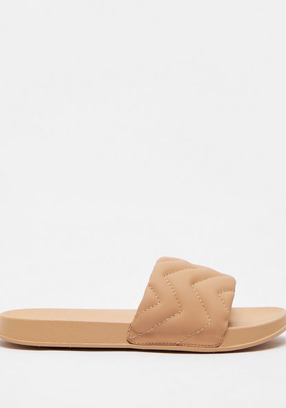 Quilted Open Toe Slide Slippers-Women%27s Flip Flops & Beach Slippers-image-3