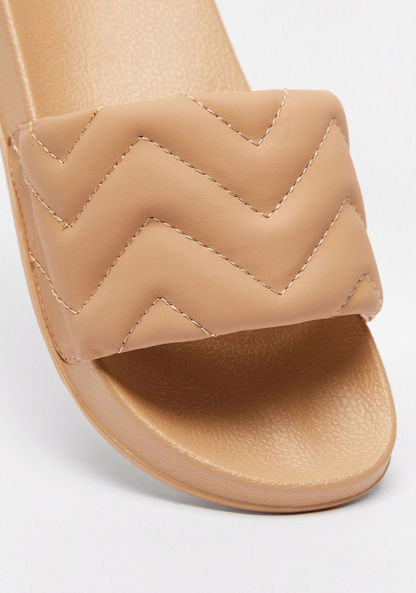 Quilted Open Toe Slide Slippers-Women%27s Flip Flops & Beach Slippers-image-4