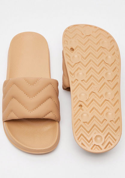Quilted Open Toe Slide Slippers-Women%27s Flip Flops & Beach Slippers-image-5