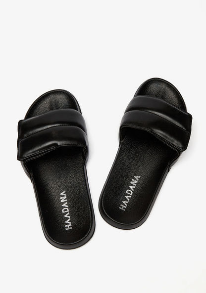 Haadana Quilted Slip-On Slide Slippers