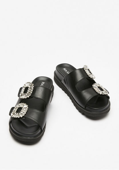 Haadana Embellished Slip-On Flatform Sandals