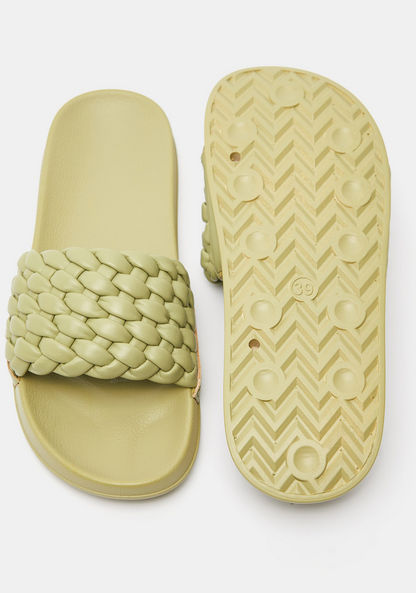 Textured Open Toe Slide Slippers-Women%27s Flip Flops & Beach Slippers-image-5