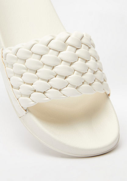 Textured Open Toe Slide Slippers-Women%27s Flip Flops & Beach Slippers-image-4