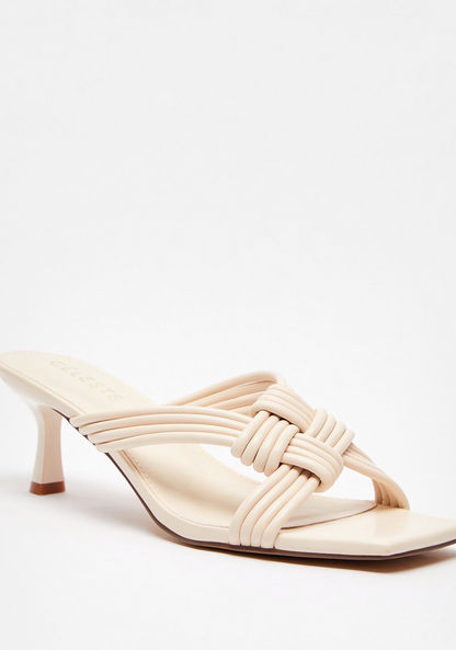 Celeste Women's Open Toe Knot Strappy Sandals with Kitten Heels-Women%27s Heel Sandals-image-1
