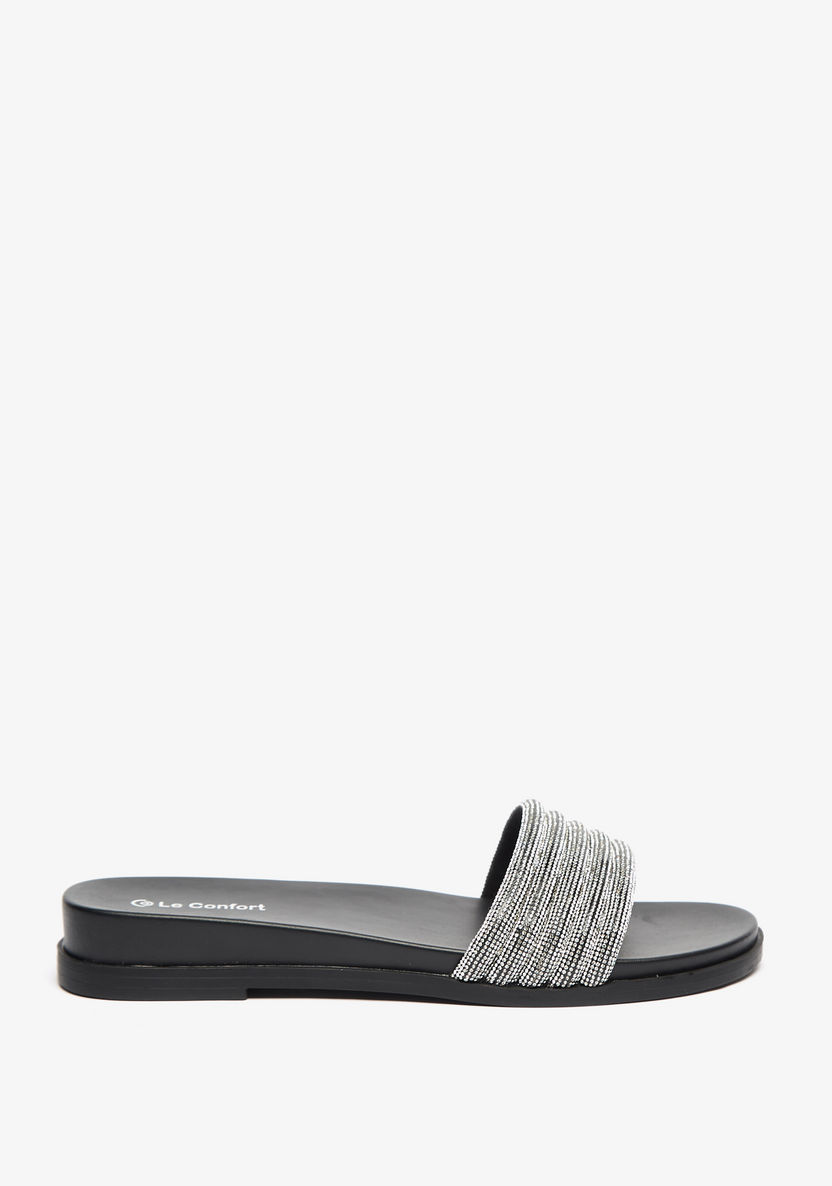 Le Confort Embellished Slip-On Slide Sandals-Women%27s Flat Sandals-image-1
