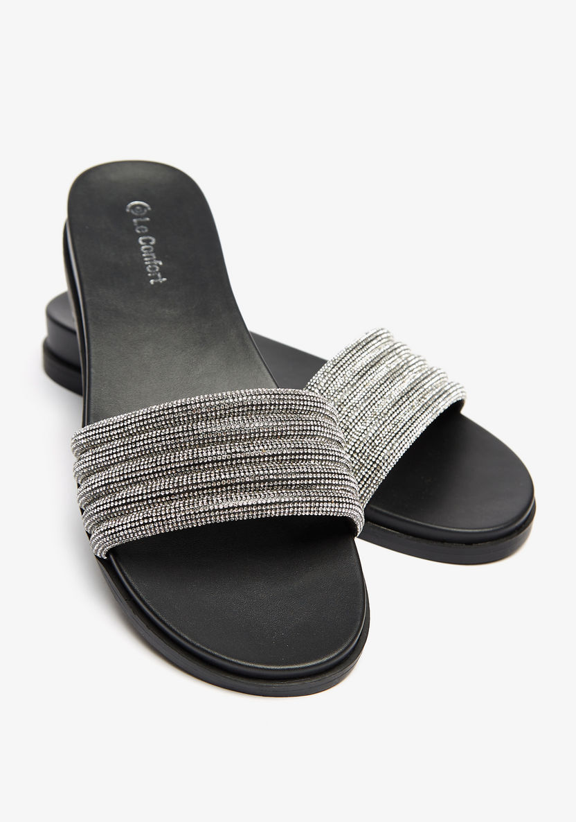 Le Confort Embellished Slip-On Slide Sandals-Women%27s Flat Sandals-image-3