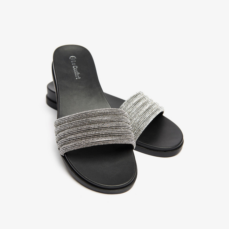 Le Confort Embellished Slip-On Slide Sandals
