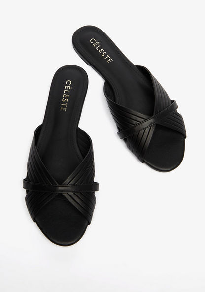 Celeste Women's Textured Slip-On Slide Sandals