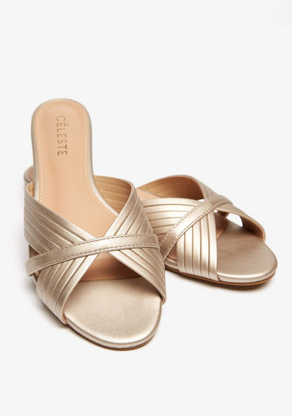 Celeste Women's Textured Slip-On Slide Sandals-Women%27s Flat Sandals-image-3