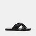 Celeste Women's Slip-On Slide Sandals with Woven Detail-Women%27s Flat Sandals-thumbnailMobile-0
