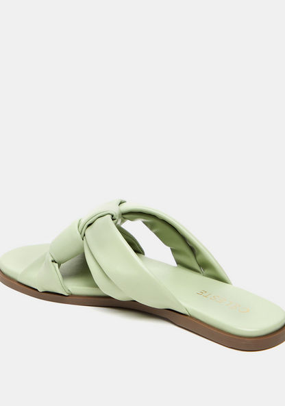 Celeste Women's Slip-On Slide Sandals with Woven Detail-Women%27s Flat Sandals-image-2