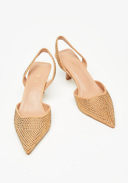 Celeste Women's Embellished Slingback Pumps-Women%27s Heel Shoes-image-2