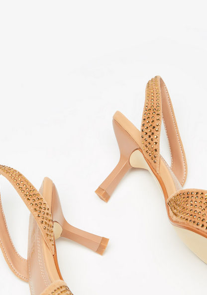 Celeste Women's Embellished Slingback Pumps-Women%27s Heel Shoes-image-3
