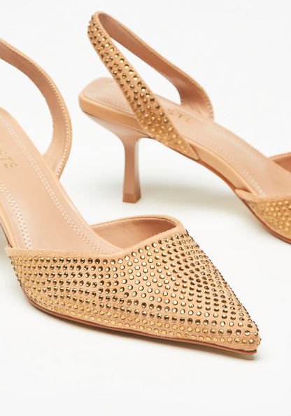 Celeste Women's Embellished Slingback Pumps-Women%27s Heel Shoes-image-5