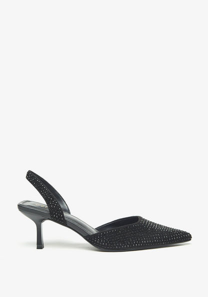 Celeste Women's Embellished Slingback Pumps-Women%27s Heel Shoes-image-1