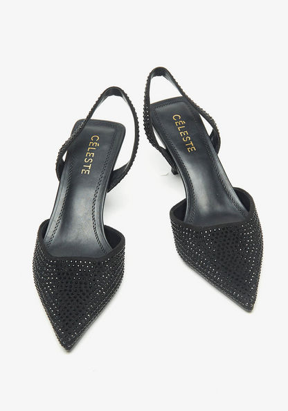 Celeste Women's Embellished Slingback Pumps-Women%27s Heel Shoes-image-2