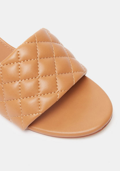 Le Confort Quilted Slide Sandals with Wedge Heels-Women%27s Heel Sandals-image-3