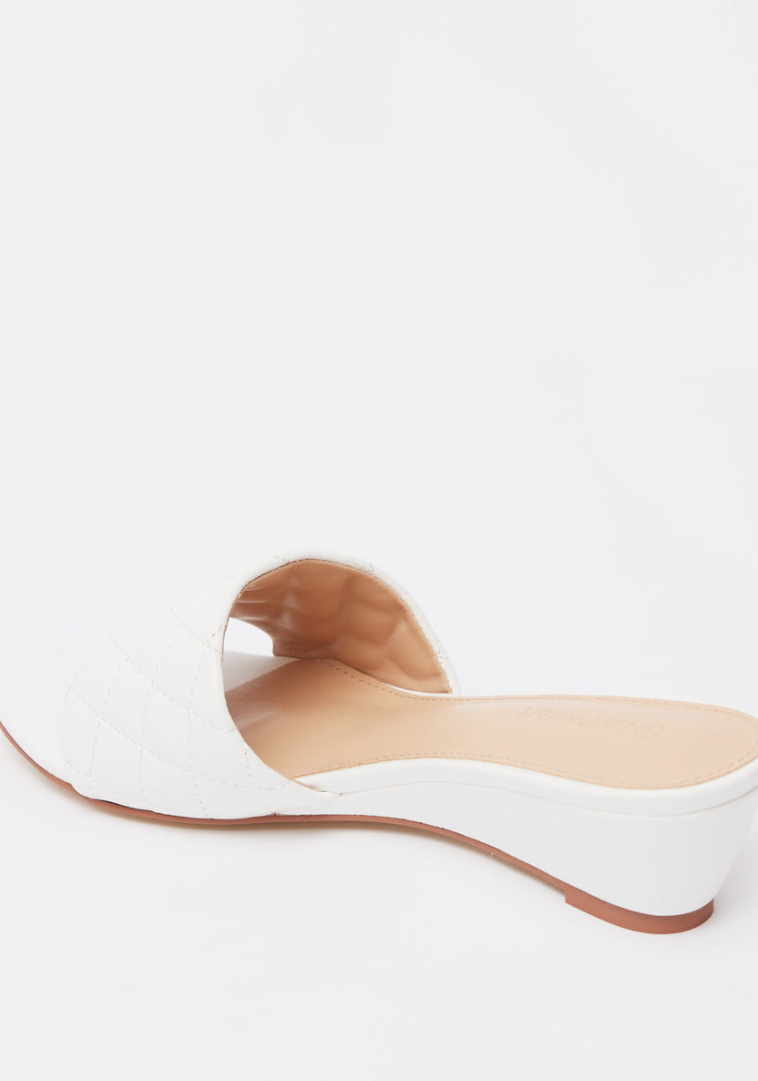 Le Confort Quilted Slide Sandals with Wedge Heels-Women%27s Heel Sandals-image-2