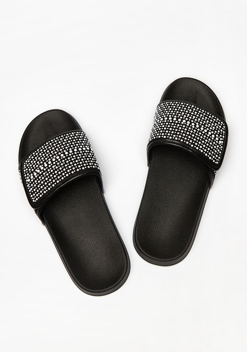 Embellished Slip-On Slide Slippers-Women%27s Flip Flops & Beach Slippers-image-2