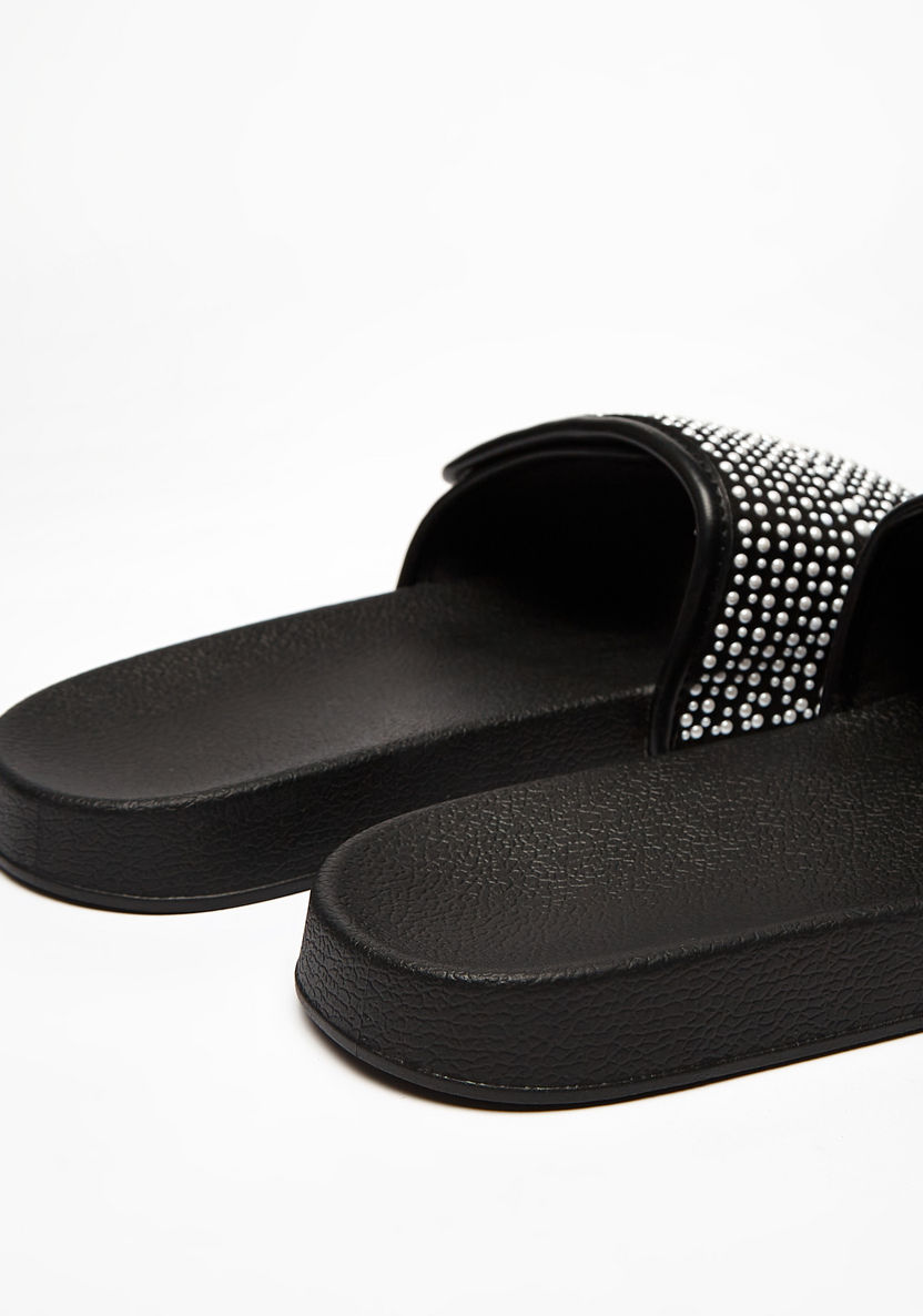 Embellished Slip-On Slide Slippers-Women%27s Flip Flops & Beach Slippers-image-3