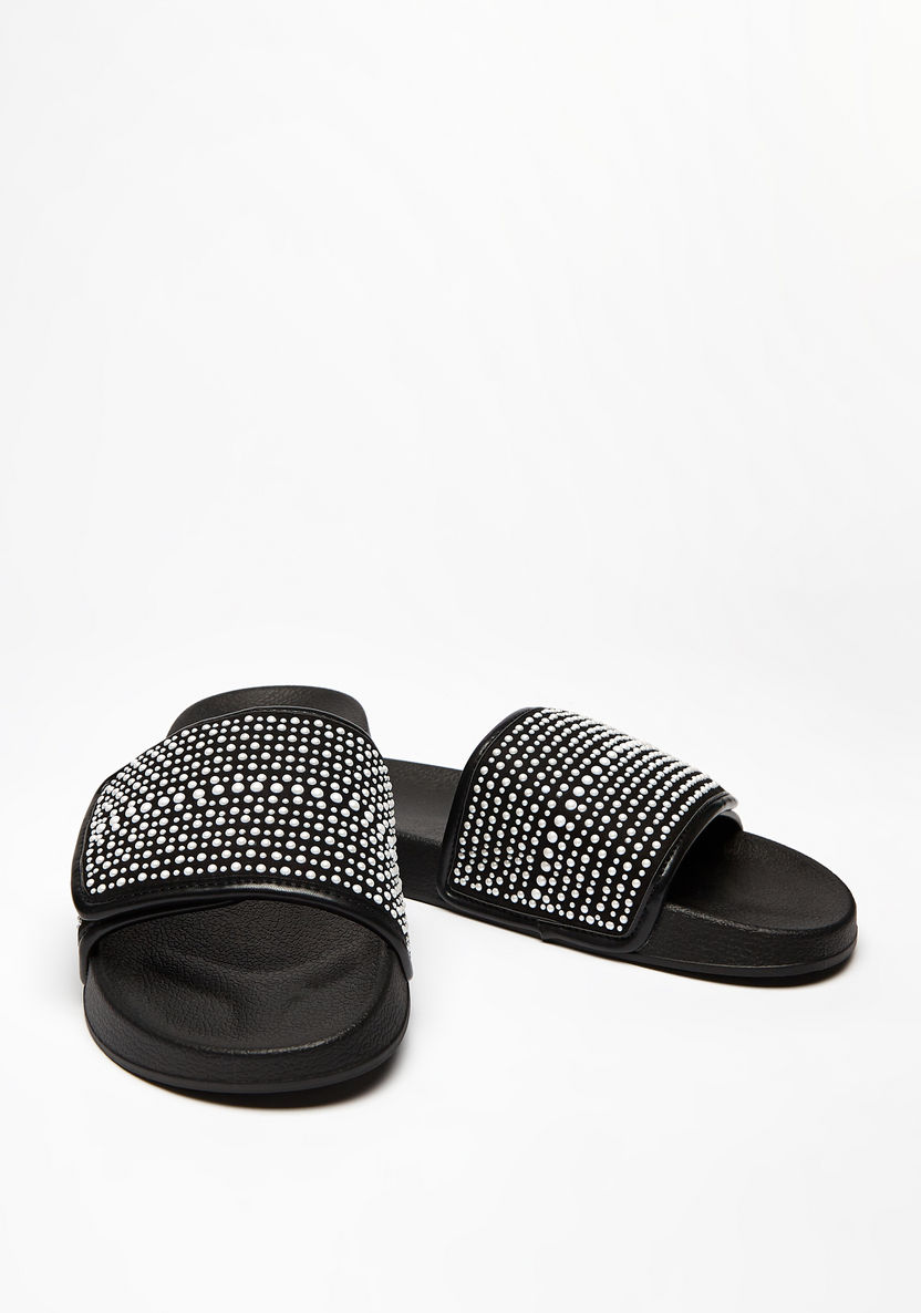 Embellished Slip-On Slide Slippers-Women%27s Flip Flops & Beach Slippers-image-5