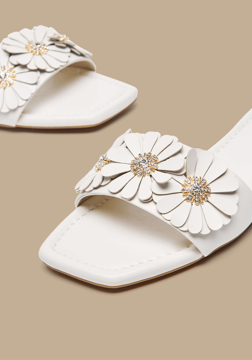 Celeste Women's Floral Accent Slip-On Flat Sandals-Women%27s Flat Sandals-image-3
