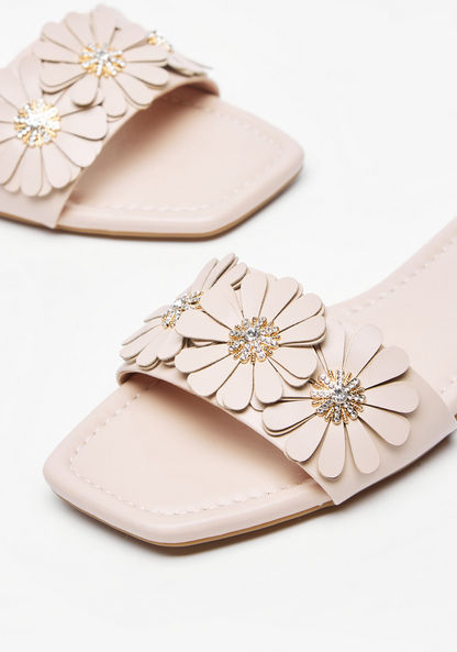Celeste Women's Floral Accent Slip-On Flat Sandals-Women%27s Flat Sandals-image-3