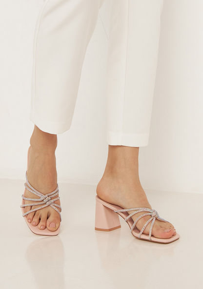 Celeste Women's Embellished Slip-On Sandals with Block Heels-Women%27s Heel Sandals-image-1