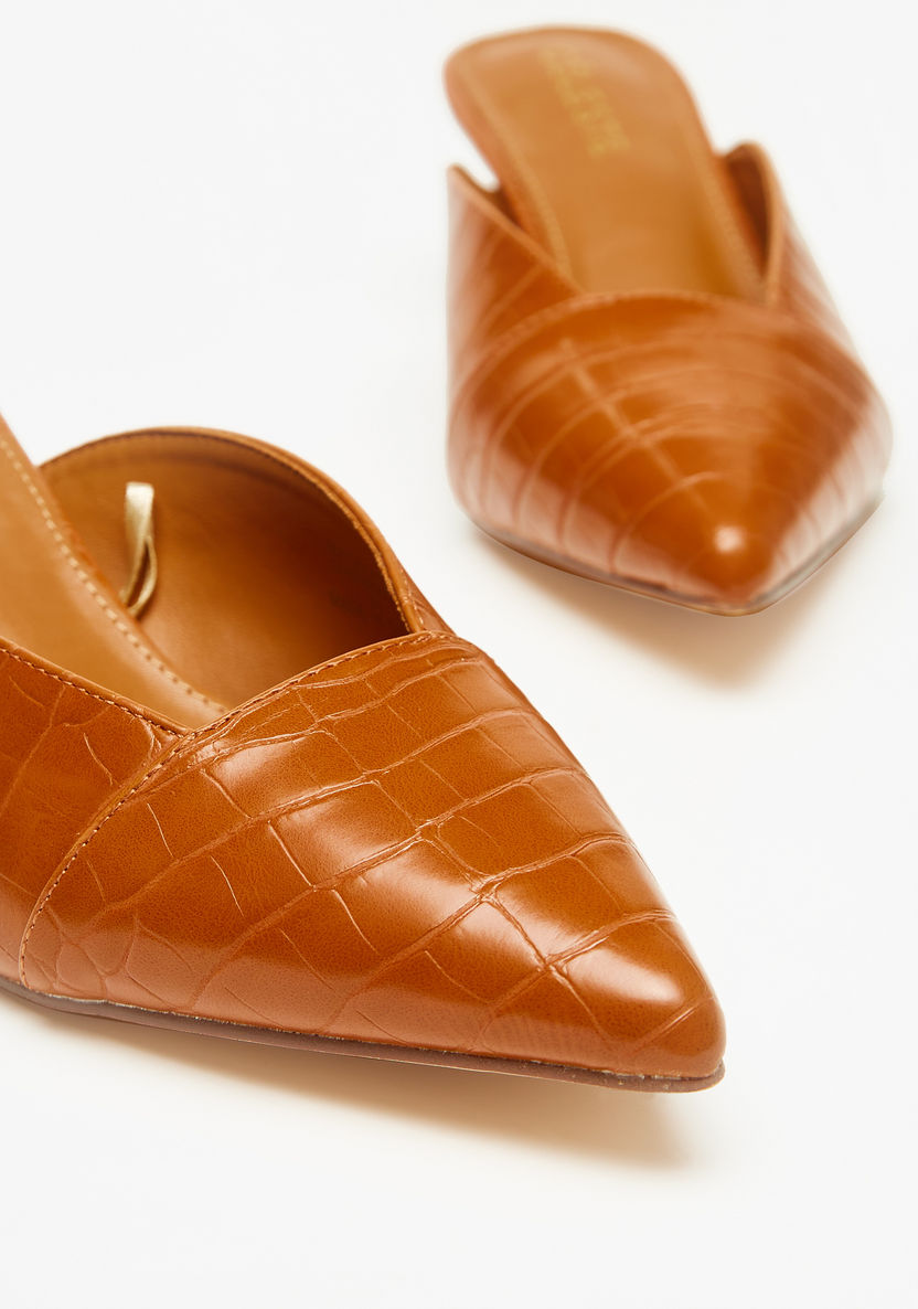 Celeste Women's Textured Mules with Kitten Heels-Women%27s Heel Shoes-image-3
