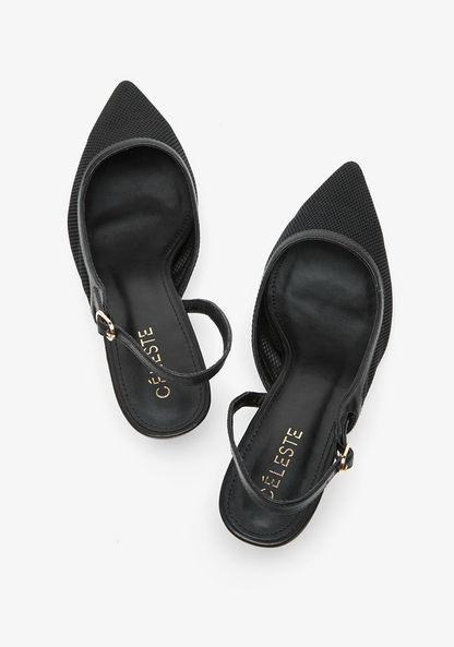 Celeste Women's Mesh Slingback Sandals with Buckle Closure-Women%27s Heel Sandals-image-1
