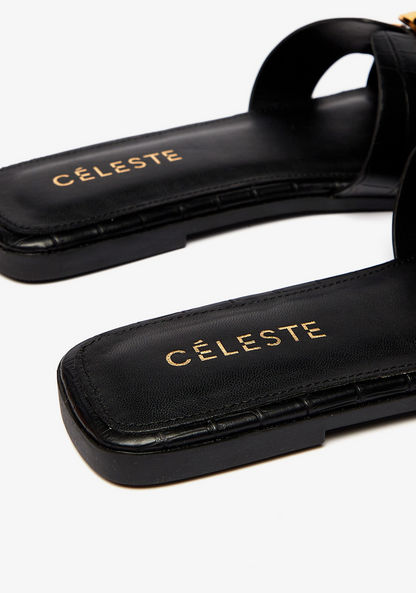 Celeste Women's Chain Accented Slip-On Sandals
