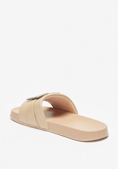 Aqua Embellished Slip-On Slide Slippers-Women%27s Flip Flops & Beach Slippers-image-1