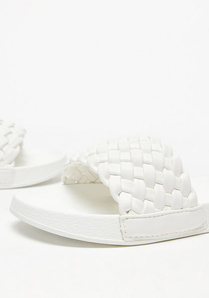 Weave Textured Slip-On Slide Slippers-Girl%27s Flip Flops & Beach Slippers-image-3
